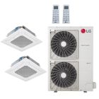 LG 42,000 BTU 2 Zone Ceiling Cassette Mini Split System - KUMXA421A / 2-KNUDB181A