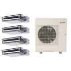 Mitsubishi 42,000 BTU SEZ-AD-Series 19.3 SEER2 4 Zone Concealed Duct Mini Split Heat Pump System  R454B | 230V - 9 + 9 + 12 + 18