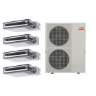 40,500 BTU Mitsubishi M-Series Mini Split | 4-Zone Ceiling Cassette Heat Pump with 9k, 9k, 9k, 9k Units