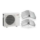 Mitsubishi 36,000 BTU SLZ-AF Series 19.2 SEER2 5 Zone Ceiling Cassette Mini Split Heat Pump System R454B | 230V 9 + 9 + 9 + 9 + 9