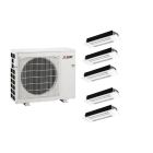 Mitsubishi 36,000 BTU MLZ-KX Series 19.2 SEER2 5 Zone Ceiling Cassette Mini Split Heat Pump System R454B | 230V 9 + 9 + 9 + 9 + 9