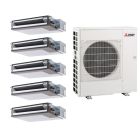 Mitsubishi 42,000 BTU SEZ-AD-Series 19.3 SEER2 5 Zone Concealed Duct Mini Split Heat Pump System R454B | 230V - 9 + 9 + 9 + 12 + 12 - MXZ-5D42NL / 3-SEZ-AD09NL / 2-SEZ-AD12NL