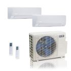 18,000 BTU ACiQ Standard 25.1 SEER2 2 Zone Wall Mount Mini Split Heat Pump System - R454B | 230v - 12+12