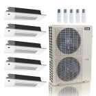 55000 BTU 22 SEER2 ACIQ Standard 5-Zone Slim Ceiling Cassette Mini Split System | R454B | 230v - 6+6+9+18+18 - ES-55Z-M6C / SCC-06-HH-MB-2 / SCC-09-HH-MB / SCC-18-HH-MB-2