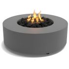 HPC AGNI 48" Steel Gas Fire Pit with Electronic On/Off Ignition & Standard Burner in Pewter - AGNI48EI-P