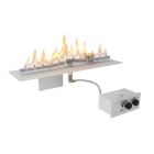 HPC Linear 24" Fire Pit Burner Kit with Flat Pan & Push Button Flame Sense Ignition & Torpedo Burner - TOR-FPPK24-LF