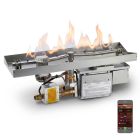 HPC Linear 49" Fire Pit Burner Kit with Interlink Pan & Electronic HI/LO Ignition & Torpedo Burner - TOR-49X8SSEI-L-HI/LO