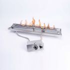HPC Linear 25" Fire Pit Burner Kit with Interlink Pan & Push Button Flame Sense Ignition & Torpedo Burner - TOR-FPPK25X8-L