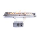 HPC Linear 36" Fire Pit Burner Kit with Trough Pan & Push Button Flame Sense Ignition & Torpedo Burner - TOR-FPPK36-TRGH