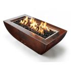 HPC Phoenix 47" X 25" Hammered Copper Fire Bowl with Electronic On/Off Ignition & Torpedo Burner - TOR-PHOEN47X25/H-EI