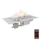 HPC Rectangle 33" x 15" Fire Pit Burner Kit with Flat Pan & Electronic HI/LO Ignition & Torpedo Burner - TOR-33X15SSEI-HF-HI/LO