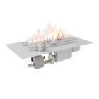 HPC Rectangle 27" x 15" Fire Pit Burner Kit with Flat Pan & Electronic On/Off Ignition & Torpedo Burner - TOR-27X15SSEI-HF