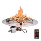 HPC Round 30" Fire Pit Burner Kit with Flat Pan & Electronic HI/LO Ignition with Torpedo Penta Burner - TOR-PENTA30EI-HI/LO