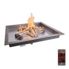 HPC Square 18" Electronic HI/LO Fire Pit Burner Kit with Bowl Pan & Electronic for 120V & Penta Burner - 18SSEI-SQBL-HI/LO