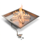 HPC Square 18" Match Light Fire Pit Burner Kit with Bowl Pan & Match Light & Penta Burner - MLFPK18SQBL