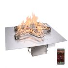 HPC Square 30" Electronic HI/LO Fire Pit Burner Kit with Flat Pan & Electronic for 120V & Penta Burner - 30FSSEI-SQ-HI/LO