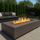 HPC TEJAS 48" Steel Gas Fire Pit with Electronic HI/LO Ignition in Java with Torpedo Burner - TOR-TEJ48X24EI-HI/LO-J
