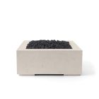 HPC Alea 32" Square Concrete Gas Fire Pit with CSA Certified Match Light Ignition In Clay with Black Lava Rock & Torpedo Burner - TOR-ALEA32-CLBL-MLFPK