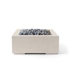 HPC Alea 32" Square Concrete Gas Fire Pit with Electronic On/Off Ignition in Clay with Slate Beach Stone & Torpedo Burner - TOR-ALEA32-CLSB-EI