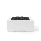 HPC Alea 32" Square Concrete Gas Fire Pit with Electronic On/Off Ignition in Clay in Natural with Black Lava Rock & Torpedo Burner - TOR-ALEA32-NBL-MLFPK