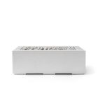 HPC Avera 48" Linear Concrete Gas Fire Pit with Electronic On/Off Ignition in Ash with Ivory Beach Stone & Torpedo Burner - TOR-AVER48-AIB-EI