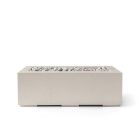 HPC Avera 48" Linear Concrete Gas Fire Pit with Electronic On/Off Ignition in Clay with Ivory Beach Stone & Torpedo Burner - TOR-AVER48-CLIB-EI