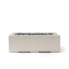HPC Avera 48" Linear Concrete Gas Fire Pit with Electronic On/Off Ignition in Clay with Slate Beach Stone & Torpedo Burner - TOR-AVER48-CLSB-EI