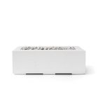 HPC Avera 48" Linear Concrete Gas Fire Pit with Electronic On/Off Ignition in Clay in Natural with Ivory Beach Stone & Torpedo Burner - TOR-AVER48-NIB-MLFPK