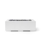 HPC Avera 60" Linear Concrete Gas Fire Pit with Electronic On/Off Ignition in Clay in Natural with Slate Beach Stone & Torpedo Burner - TOR-AVER60-NSB-MLFPK