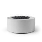 HPC Belmont 36" Round Concrete Gas Fire Pit with CSA Certified Match Light Ignition In Ash with Black Lava Rock & Torpedo Burner - TOR-BELM-ABL-MLFPK