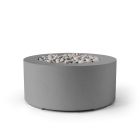 HPC Belmont 36" Round Concrete Gas Fire Pit with CSA Certified Match Light Ignition In Charcoal with Ivory Beach Stone & Torpedo Burner - TOR-BELM-CHIB-MLFPK