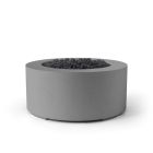 HPC Belmont 36" Round Concrete Gas Fire Pit with Electronic On/Off Ignition in Charcoal with Black Lava Rock & Torpedo Burner - TOR-BELM-CHBL-EI