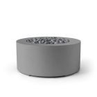 HPC Belmont 36" Round Concrete Gas Fire Pit with Electronic On/Off Ignition in Charcoal with Slate Beach Stone & Torpedo Burner - TOR-BELM-CHSB-EI