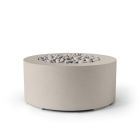 HPC Belmont 36" Round Concrete Gas Fire Pit with CSA Certified Match Light Ignition In Clay with Ivory Beach Stone & Torpedo Burner - TOR-BELM-CLIB-MLFPK