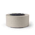 HPC Belmont 36" Round Concrete Gas Fire Pit with Electronic On/Off Ignition in Clay with Black Lava Rock & Torpedo Burner - TOR-BELM-CLBL-EI