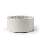 HPC Belmont 36" Round Concrete Gas Fire Pit with Electronic On/Off Ignition in Limestone with Ivory Beach Stone & Torpedo Burner - TOR-BELM-LIB-EI
