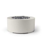 HPC Belmont 36" Round Concrete Gas Fire Pit with CSA Certified Match Light Ignition In Limestone with Slate Beach Stone & Torpedo Burner - TOR-BELM-LSB-MLFPK