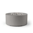 HPC Belmont 36" Round Concrete Gas Fire Pit with CSA Certified Match Light Ignition in Sandstone with Ivory Beach Stone & Torpedo Burner - TOR-BELM-SIB-MLFPK