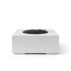 HPC Bravo 32" Square Concrete Gas Fire Pit with Electronic On/Off Ignition in Ash with Black Lava Rock & Torpedo Burner - TOR-BRAV-ABL-EI