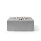 HPC Bravo 32" Square Concrete Gas Fire Pit with Electronic On/Off Ignition in Charcoal with Ivory Beach Stone & Torpedo Burner - TOR-BRAV-CHIB-EI