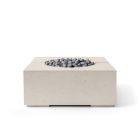 HPC Bravo 32" Square Concrete Gas Fire Pit with Electronic On/Off Ignition in Clay with Slate Beach Stone & Torpedo Burner - TOR-BRAV-CLSB-EI