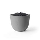HPC Element 20.5" Round Concrete Gas Fire Pit with Electronic On/Off Ignition in Charcoal with Black Lava Rock & Torpedo Burner - TOR-ELEM-CHBL-EI