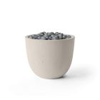 HPC Element 20.5" Round Concrete Gas Fire Pit with Electronic On/Off Ignition in Clay with Slate Beach Stone & Torpedo Burner - TOR-ELEM-CLSB-EI