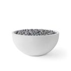 HPC Serenade 32" Round Concrete Gas Fire Pit with Electronic On/Off Ignition in Ash with Slate Beach Stone & Torpedo Burner - TOR-SERE32-ASB-EI