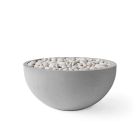 HPC Serenade 32" Round Concrete Gas Fire Pit with Electronic On/Off Ignition in Charcoal with Ivory Beach Stone & Torpedo Burner - TOR-SERE32-CHIB-EI