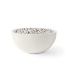 HPC Serenade 32" Round Concrete Gas Fire Pit with Electronic On/Off Ignition in Limestone with Ivory Beach Stone & Torpedo Burner - TOR-SERE32-LIB-EI