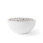 HPC Serenade 40" Round Concrete Gas Fire Pit with Electronic On/Off Ignition in Clay in Natural with Ivory Beach Stone & Torpedo Burner - TOR-SERE40-NIB-MLFPK