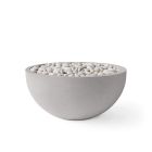 HPC Serenade 32" Round Concrete Gas Fire Pit with Electronic On/Off Ignition in Sandstone with Ivory Beach Stone & Torpedo Burner - TOR-SERE32-SIB-EI