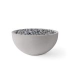 HPC Serenade 32" Round Concrete Gas Fire Pit with CSA Certified Match Light Ignition in Sandstone with Slate Beach Stone & Torpedo Burner - TOR-SERE32-SBL-MLFPK