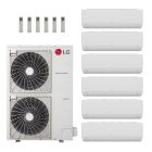 LG 60,000 BTU Multi F 20.5 SEER2 6 Zone Wall Mounted Mini Split Heat Pump System - R32 | 230V - 9 + 9 + 9 + 12 + 18 + 18 - KUMXB601A / 3-KNUAK091A / KNUAK121A / 2-KNUAK181A